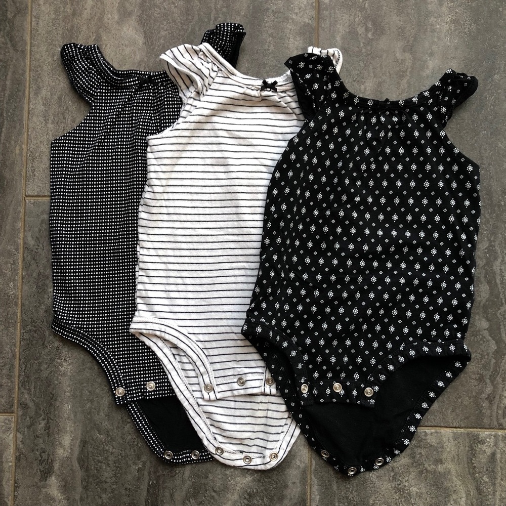 Black and White Boho Girls Onesies